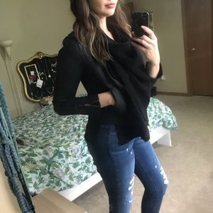 Free People Drape Front Coated Canvas Moto Jacket